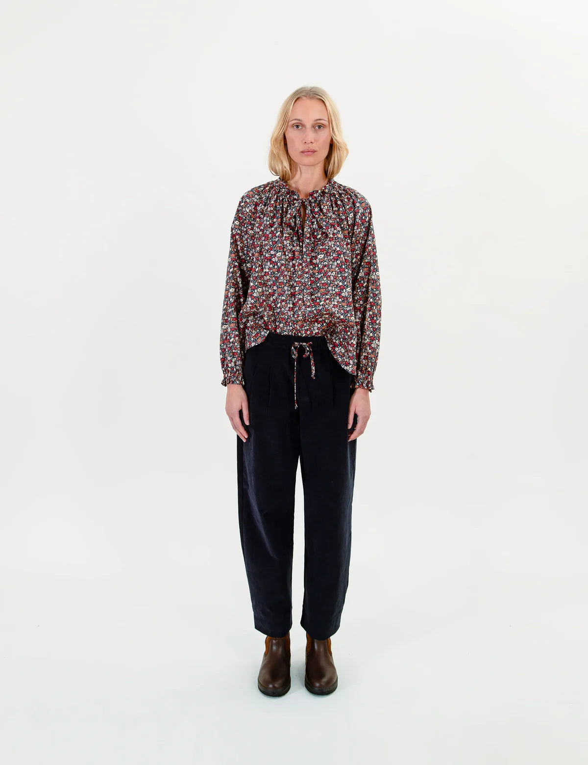 Fran pants i babyfløjl - Midnight