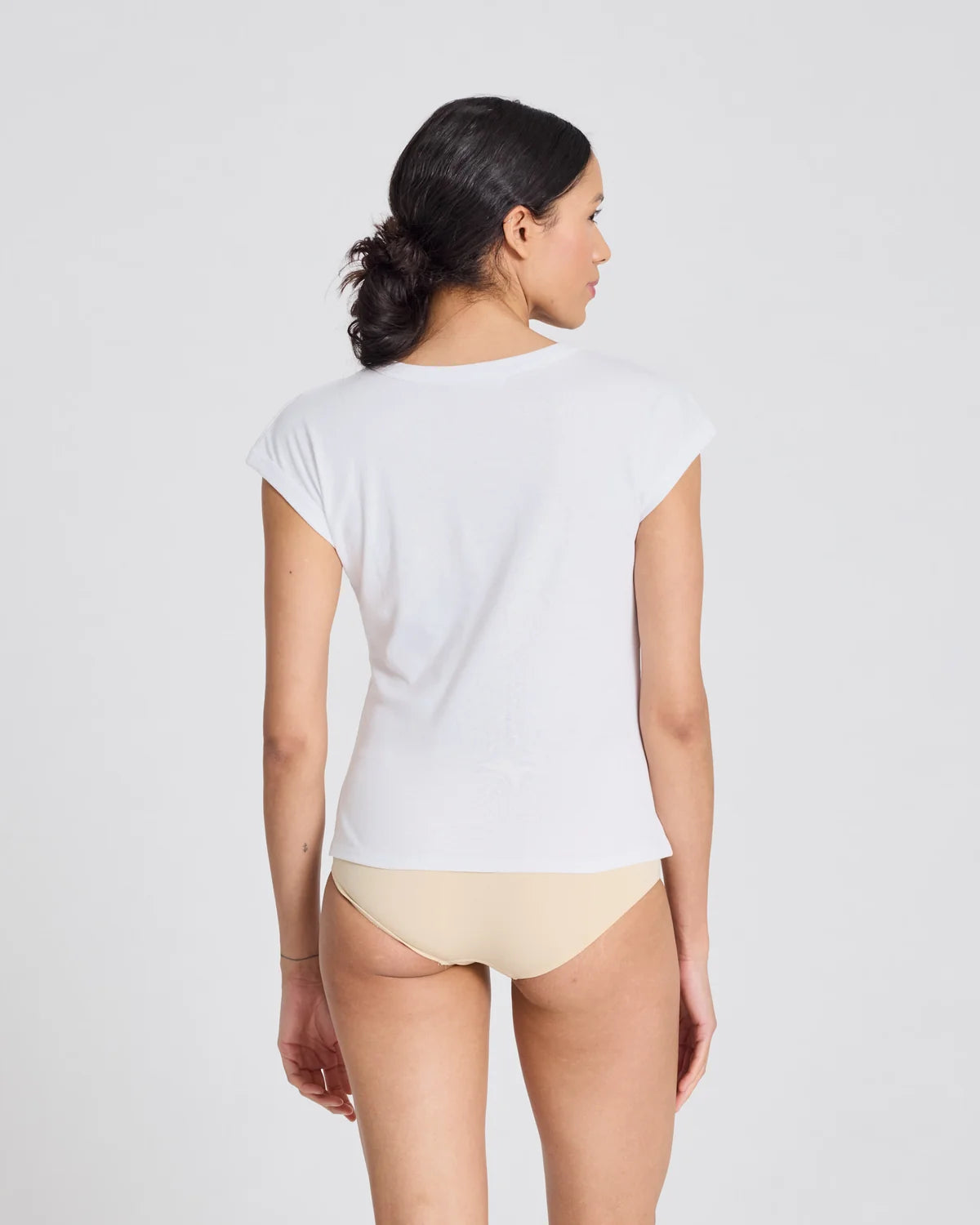 Malou cotton rib t-shirt - white