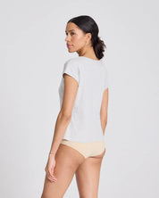 Malou cotton rib t-shirt - light grey melange