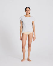Malou cotton rib t-shirt - light grey melange