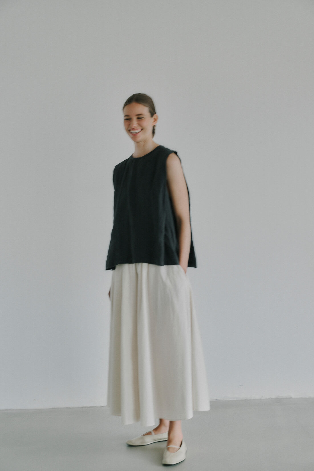Irissa Long skirt - White sand