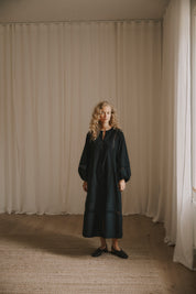 Lily ls shirt dress - Black