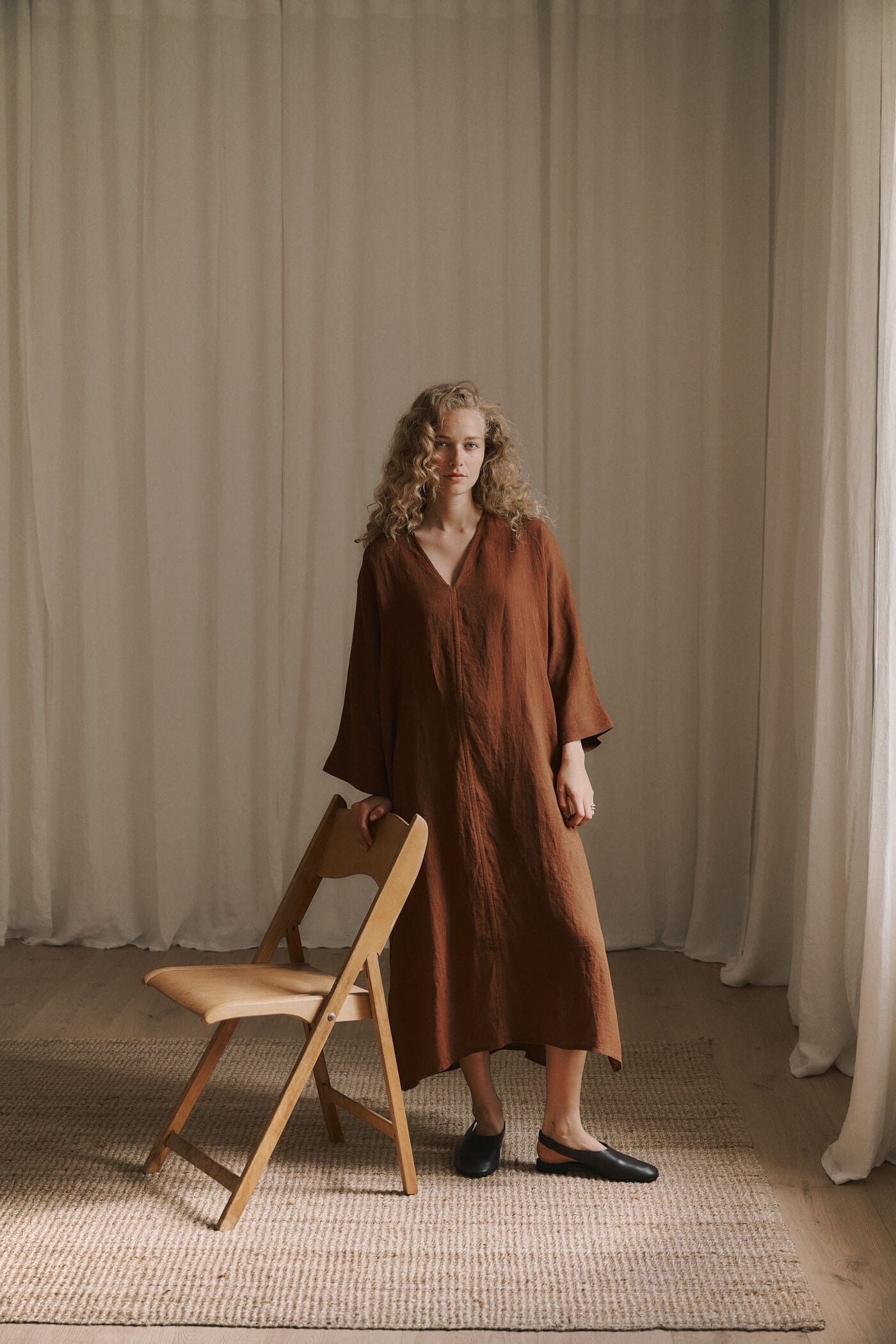 Venizia 7/8 Long dress - Cambridge Brown
