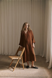 Venizia 7/8 Long dress - Cambridge Brown
