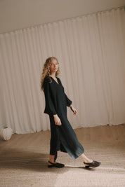 Venizia 7/8 Long dress - Black washed