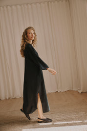 Venizia 7/8 Long dress - Black washed