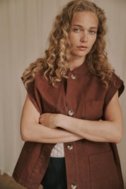 Luna waistcoat - Cambridge Brown