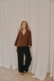 Venizia 7/8 blouse - Cambridge Brown