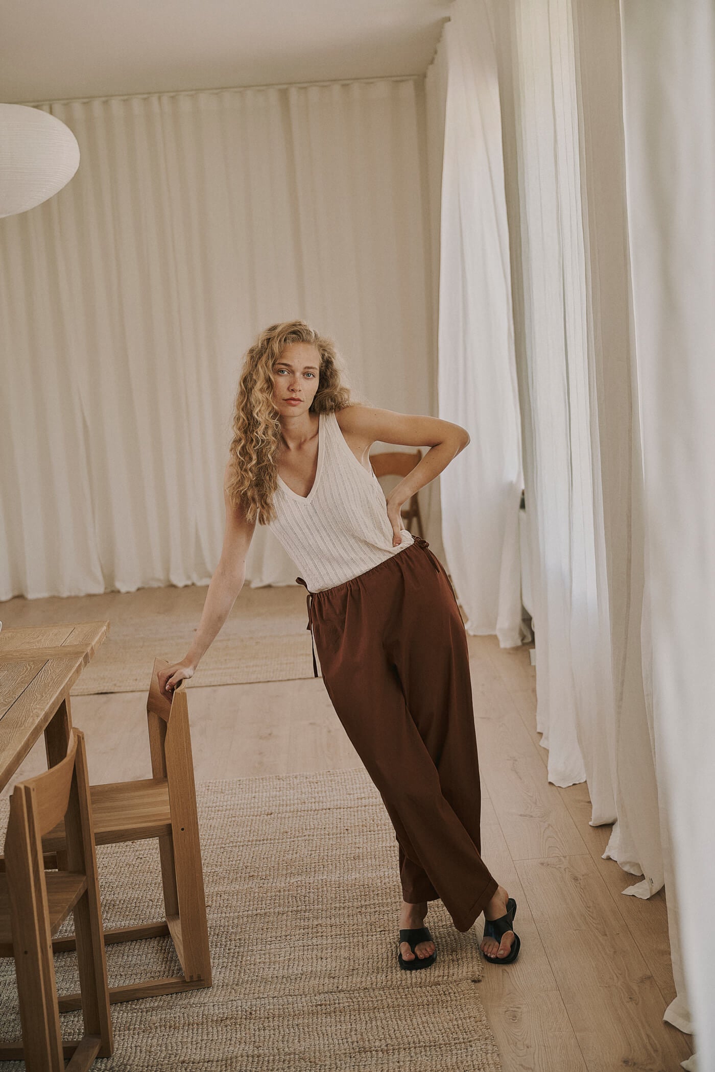 Amelia knit top - White sand