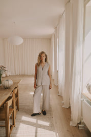 Billie linen vest - oatmeal