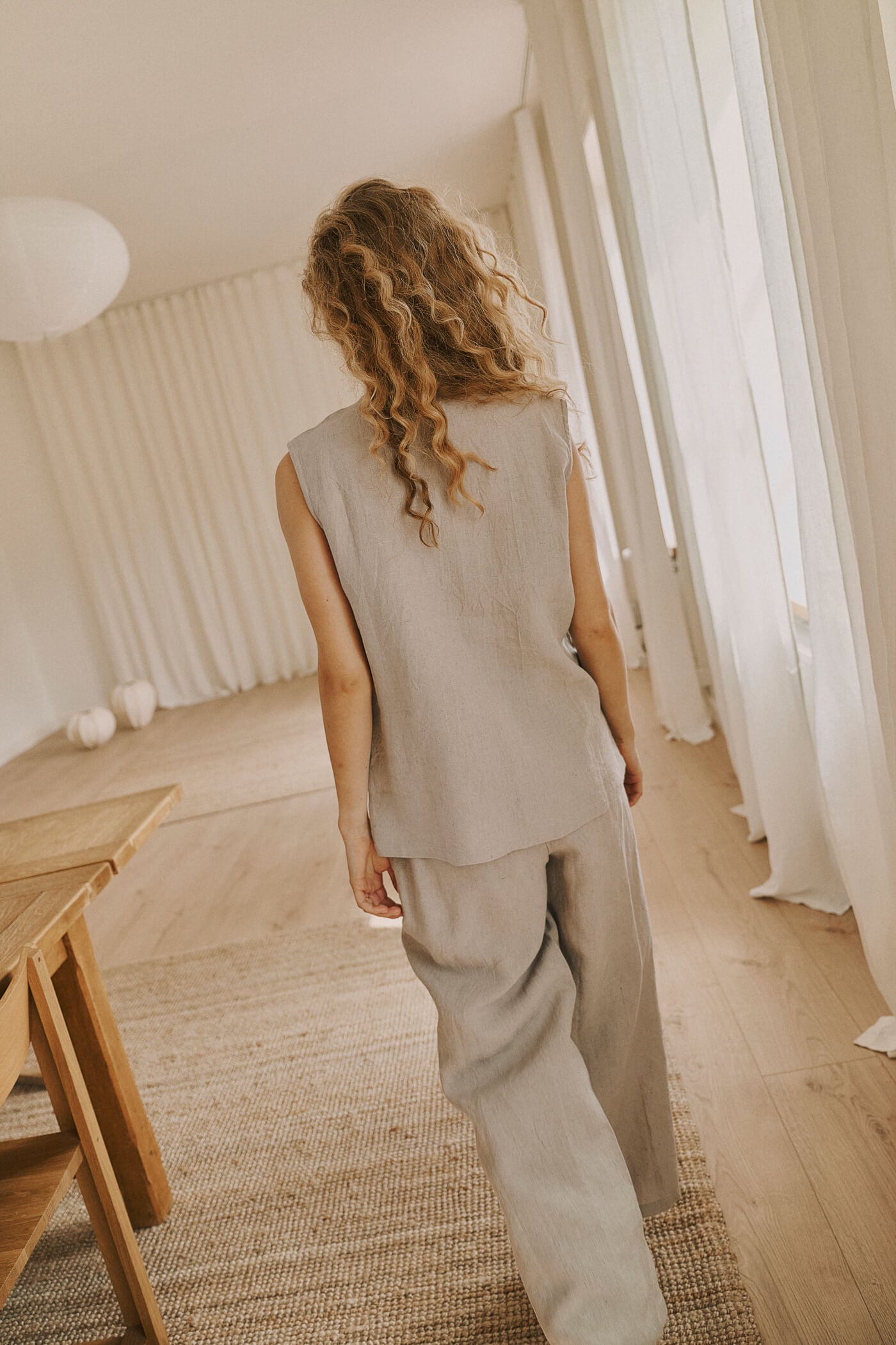 Billie linen vest - oatmeal