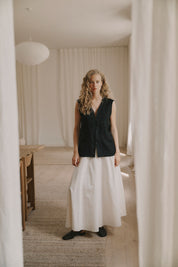 Billie linen vest - black