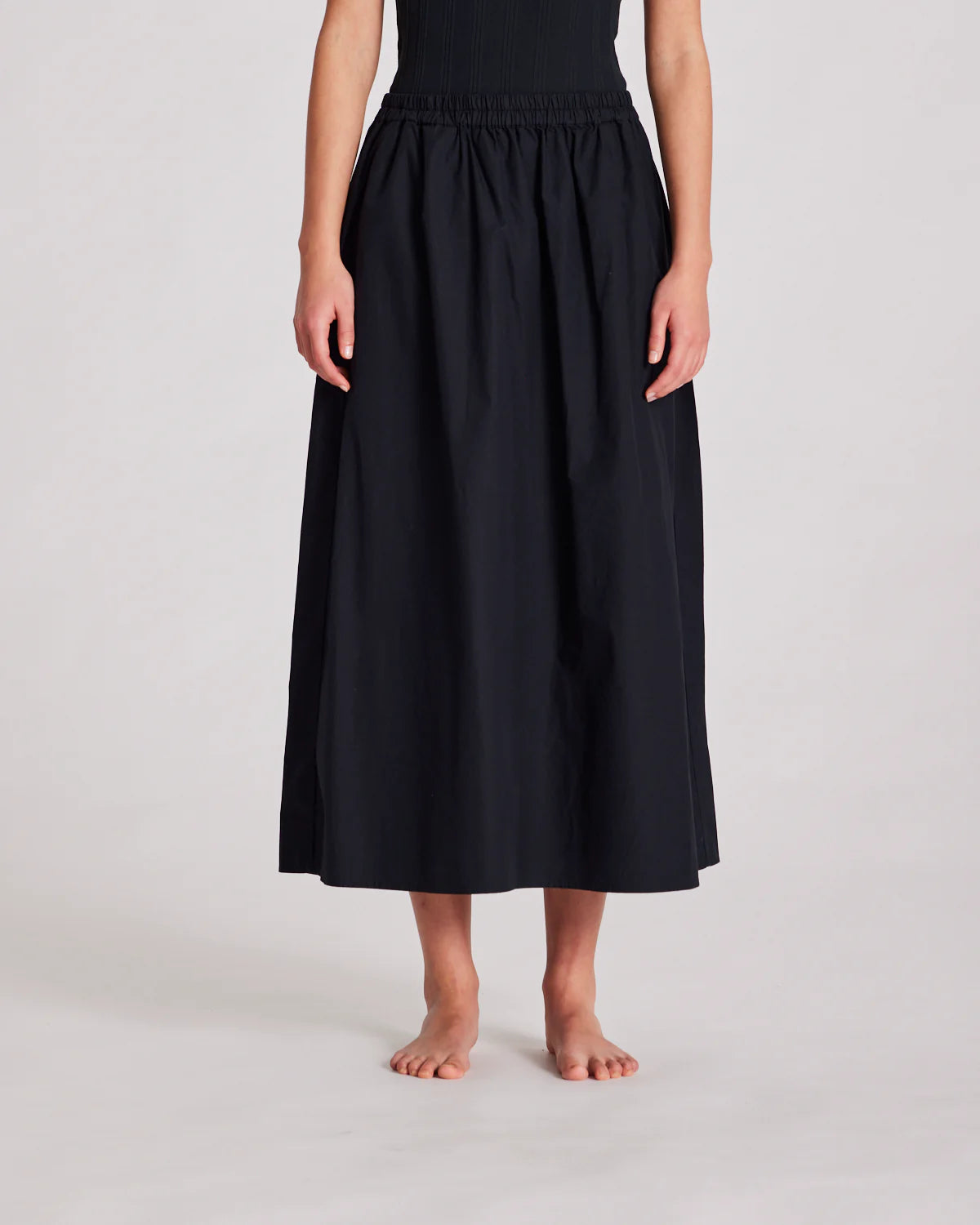 Astrid long skirt poplin - black