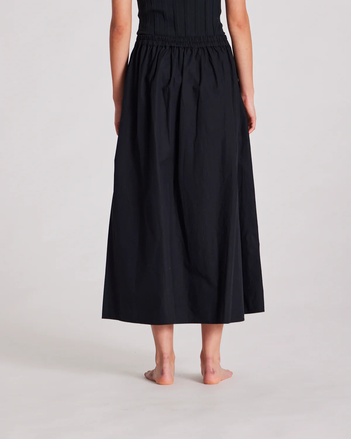 Astrid long skirt poplin - black