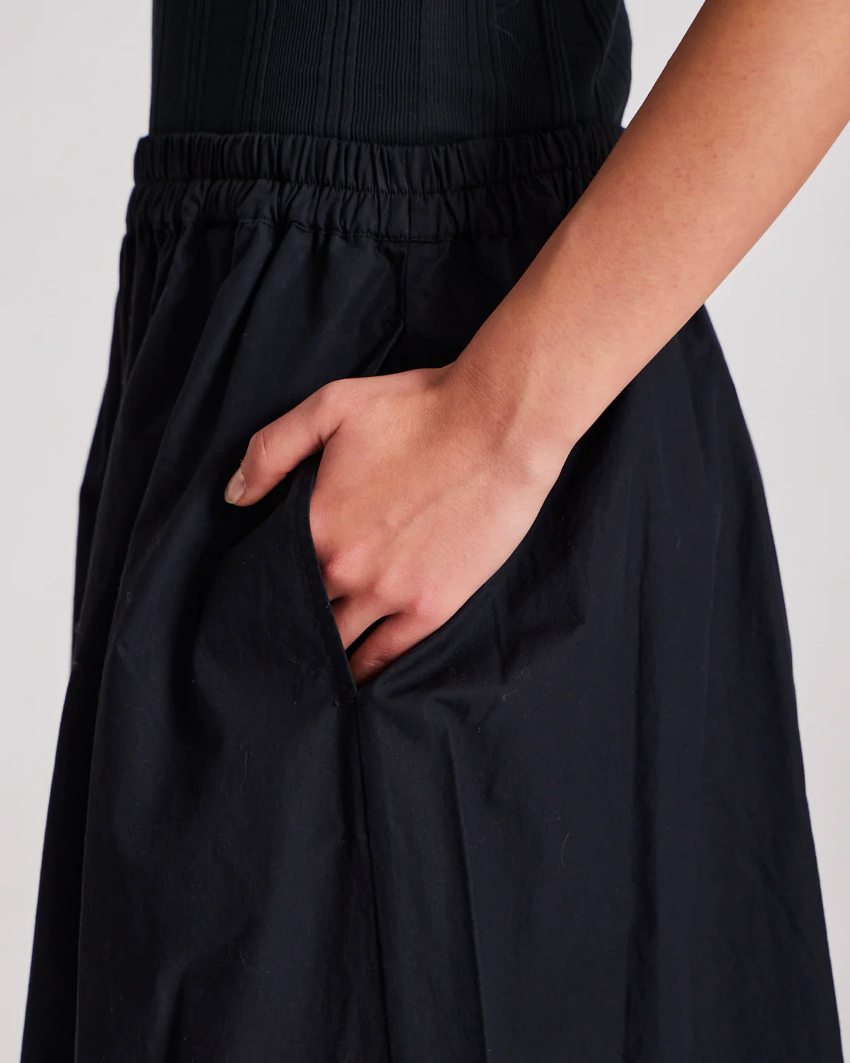 Astrid long skirt poplin - black