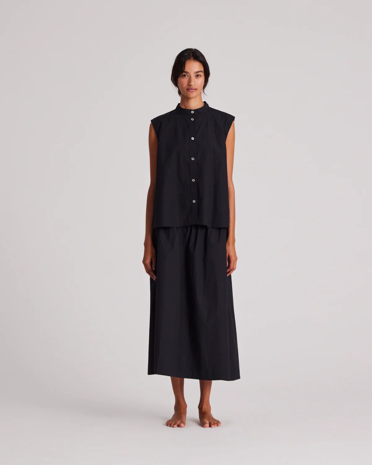 Astrid long skirt poplin - black