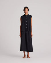 Astrid long skirt poplin - black