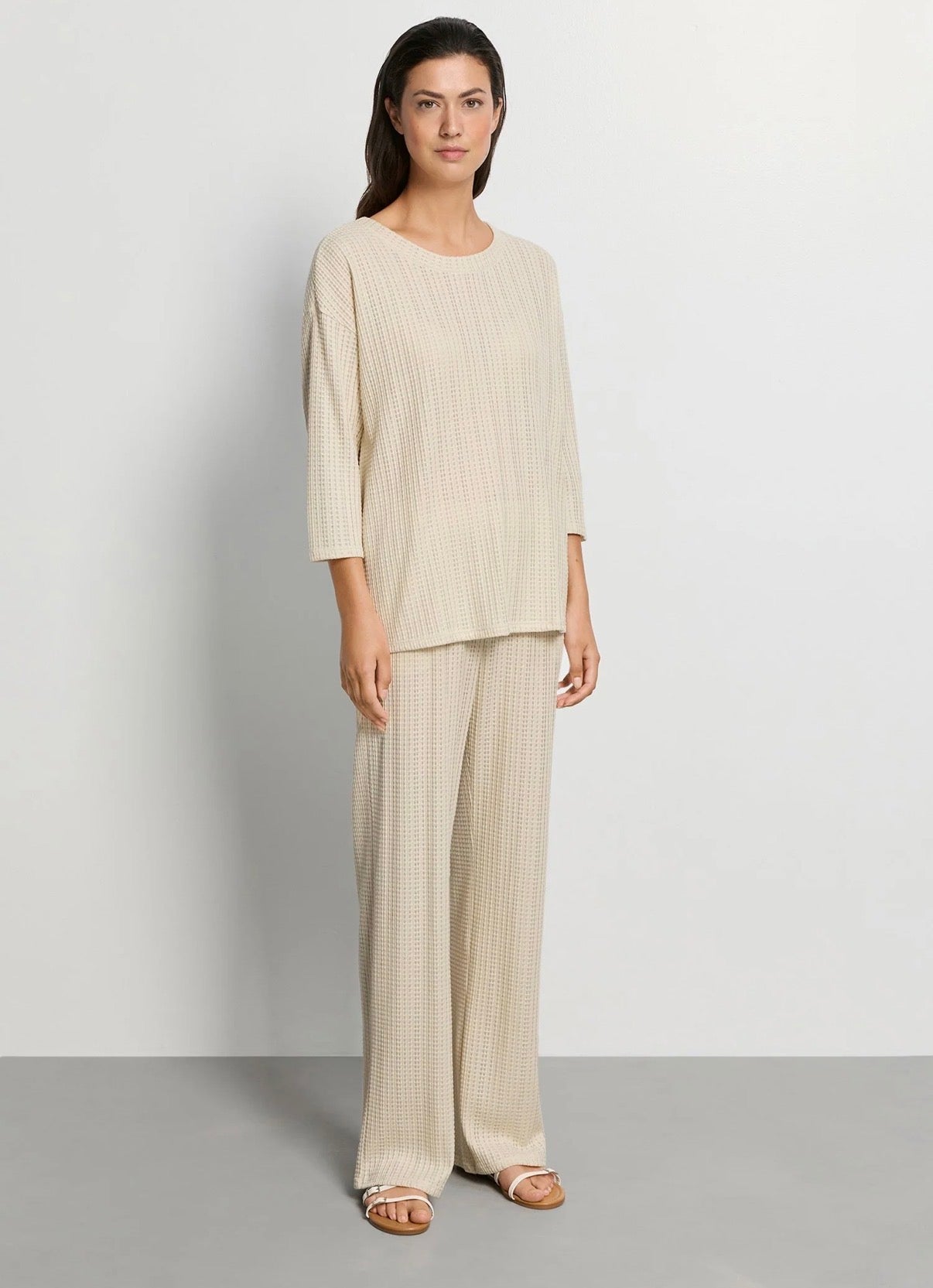Summer knit t-shirt 3/4 ærme - Oyster Gray