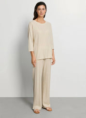 Summer knit t-shirt 3/4 ærme - Oyster Gray