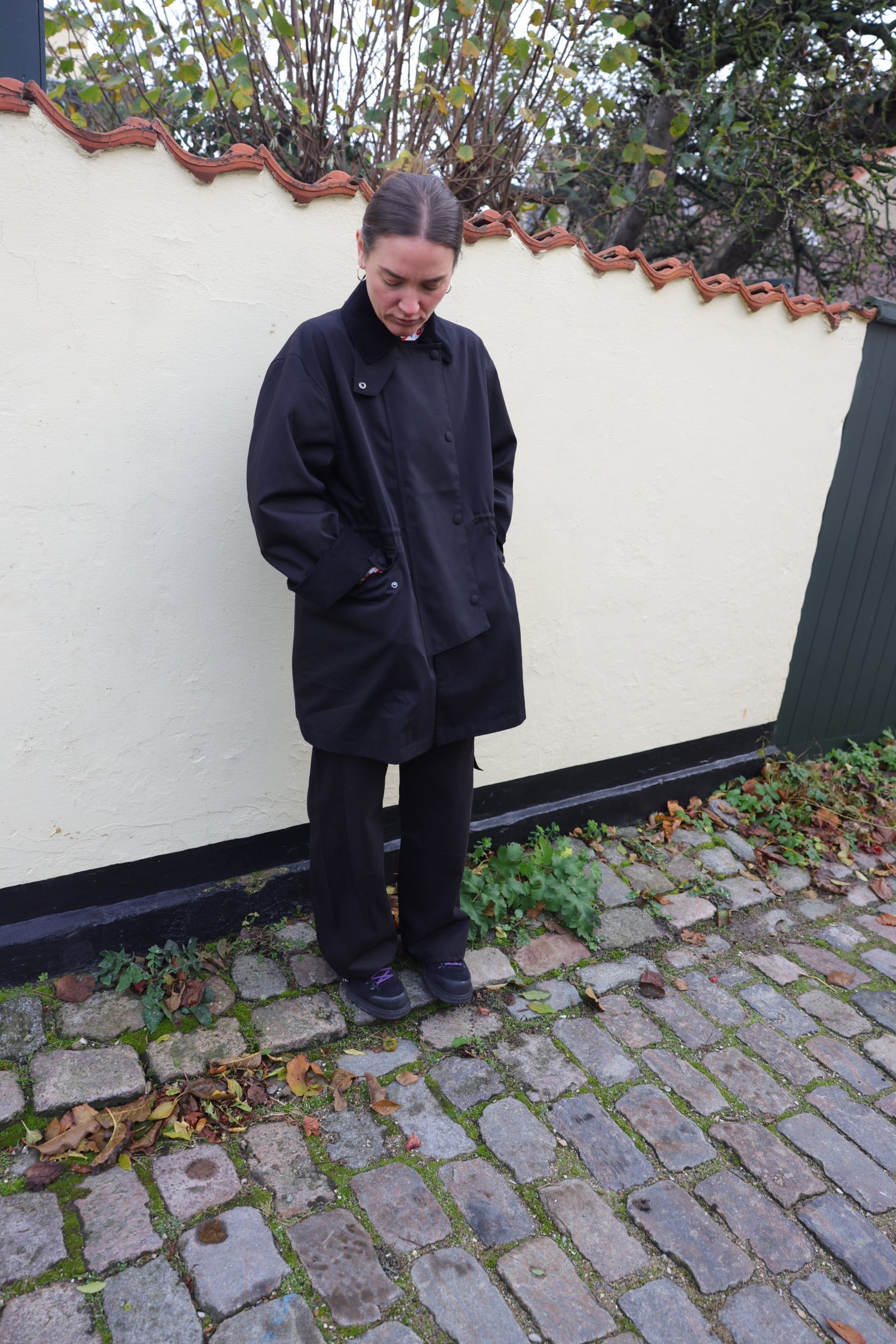 Cimana recyckled heavy trenchjacket - Black