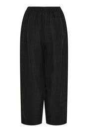 Billie barrel linen pants - black