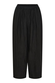 Billie barrel linen pants - black