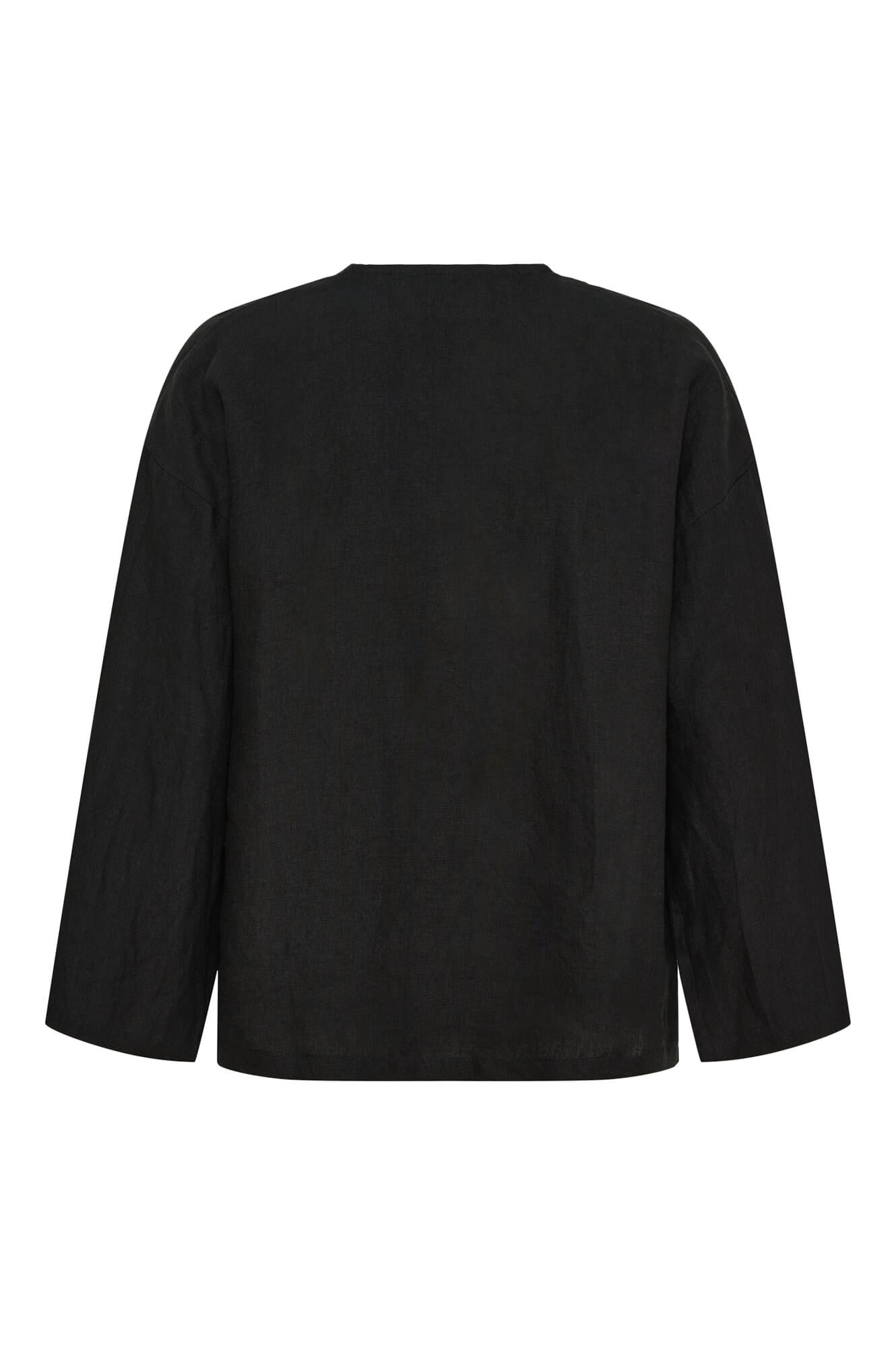 Billie linen jacket - black