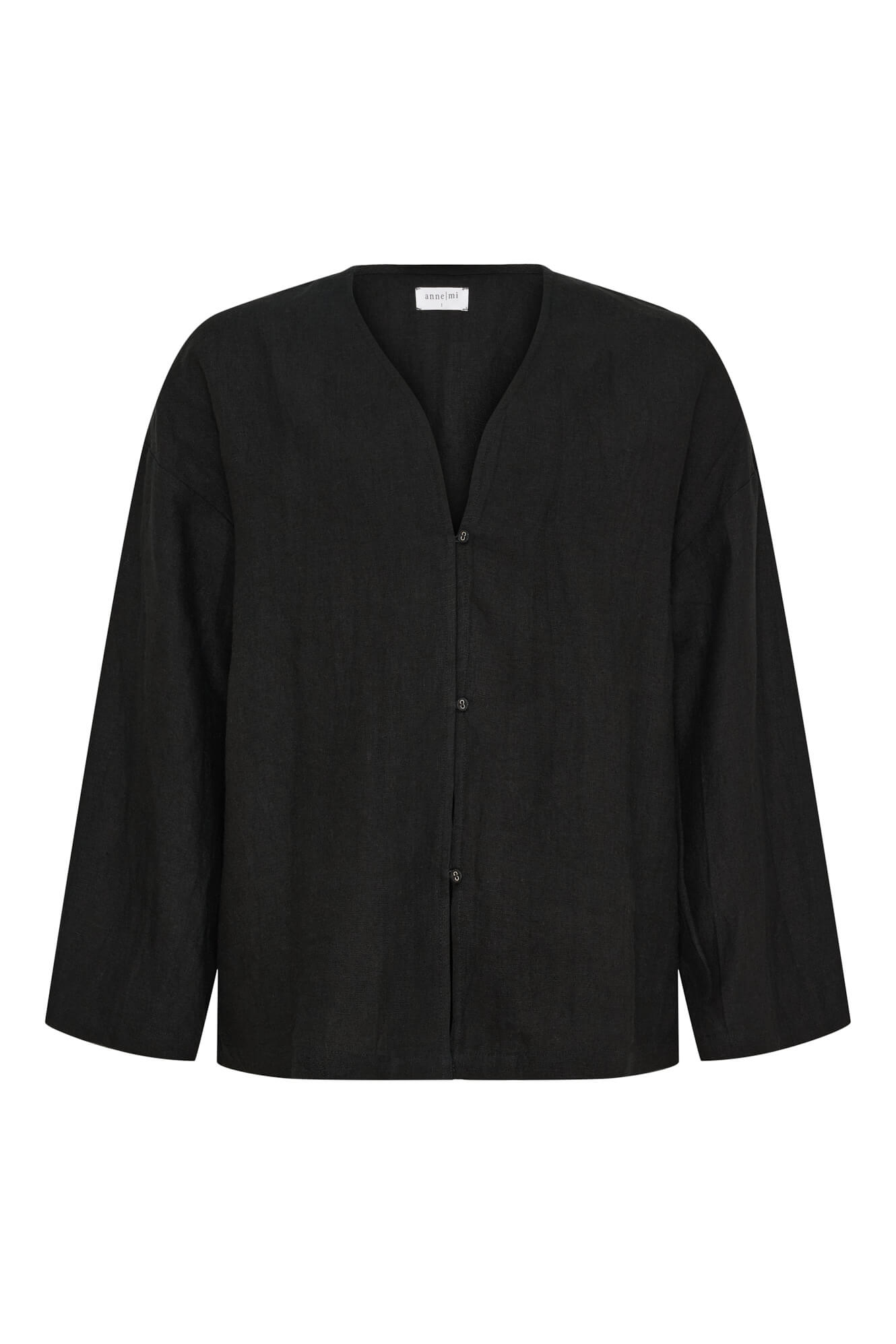 Billie linen jacket - black