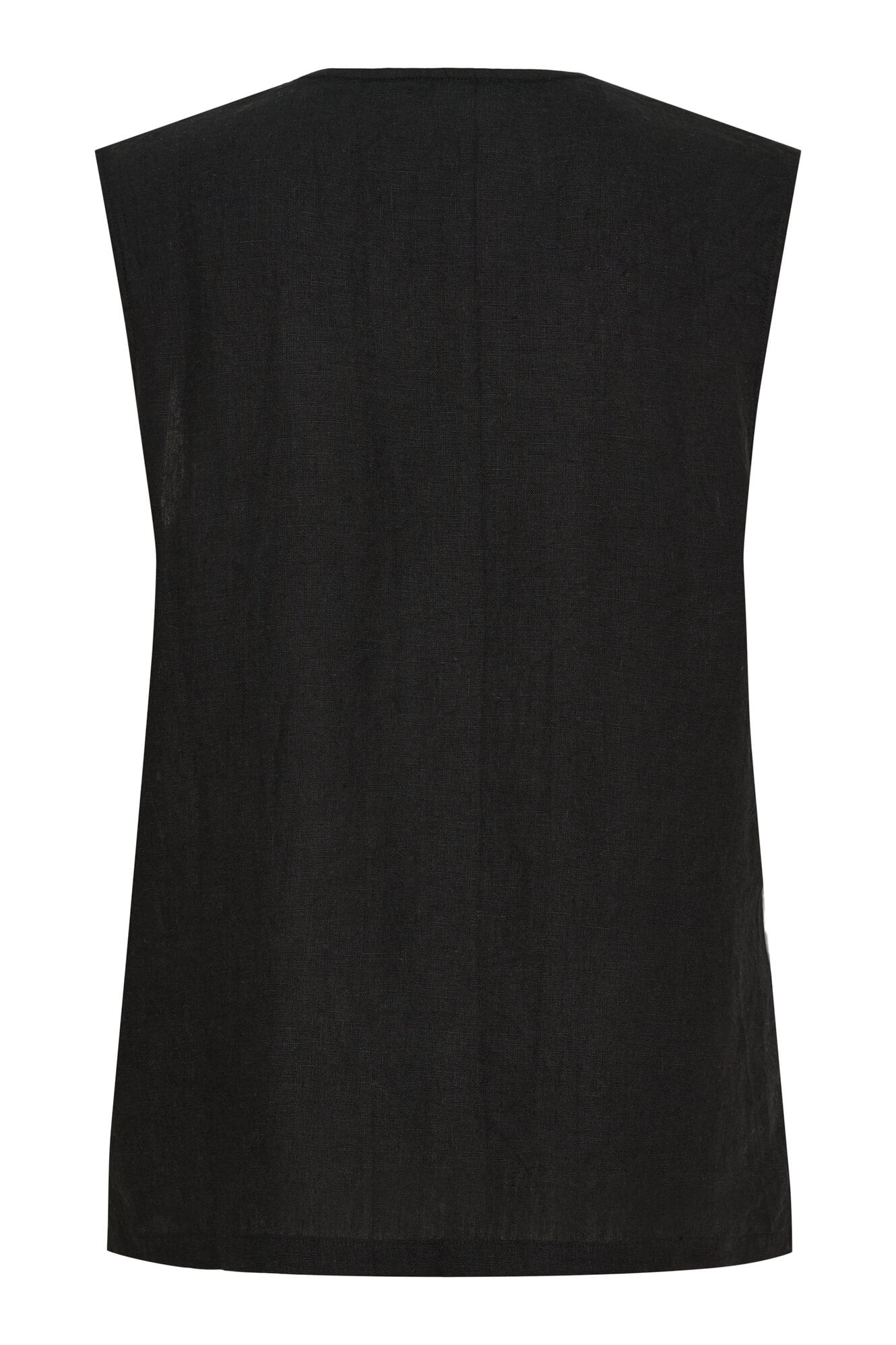Billie linen vest - black