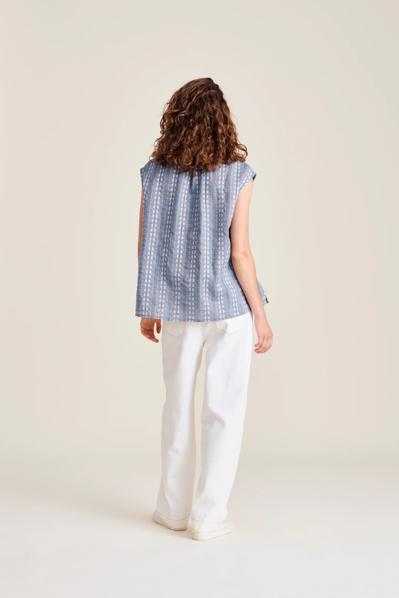Benicia top - Chambray stripe