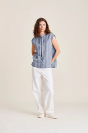 Benicia top - Chambray stripe