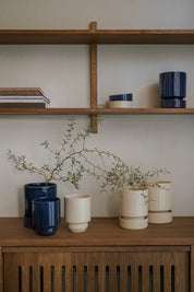 Hoff · Glaseret urtepotte med underskål ø. 12 - Sapphire blue