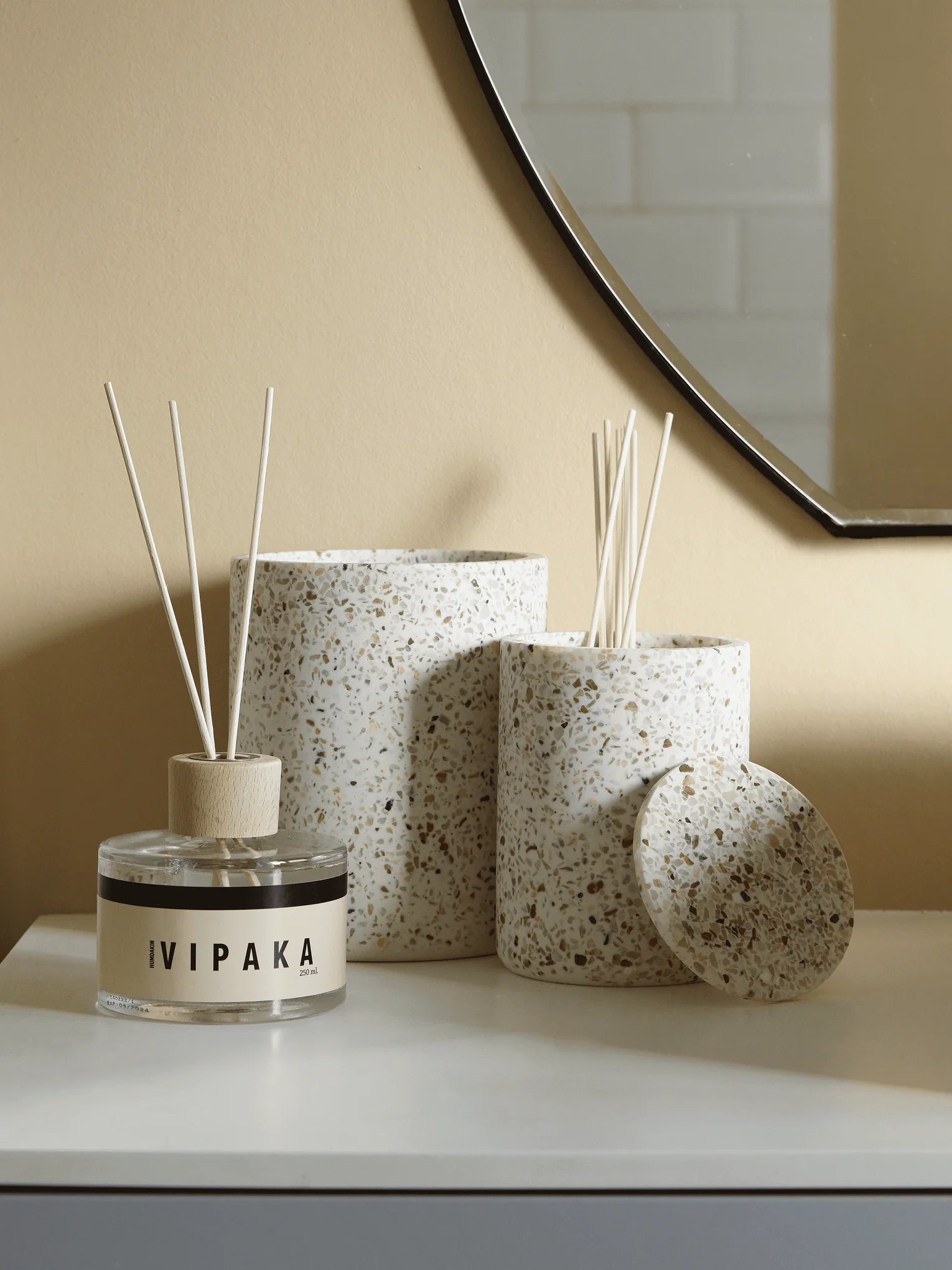 Terrazzo lågkrukke/vase