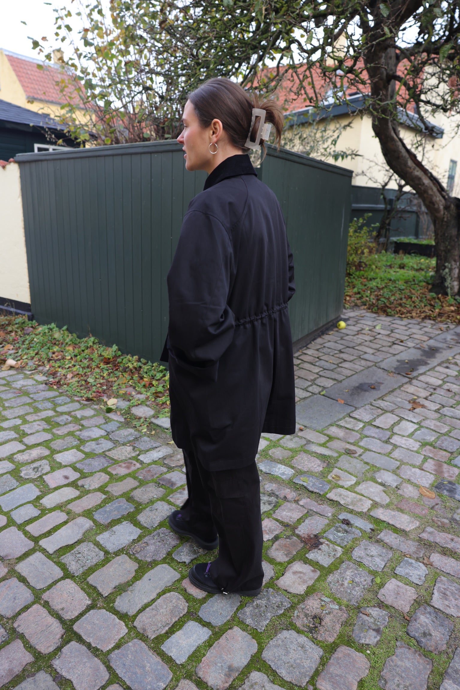 Cimana recyckled heavy trenchjacket - Black