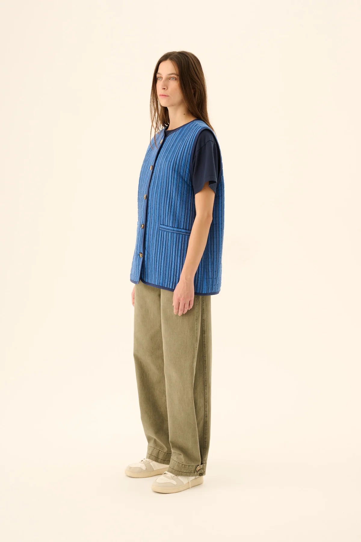 Cady padded stripe vest