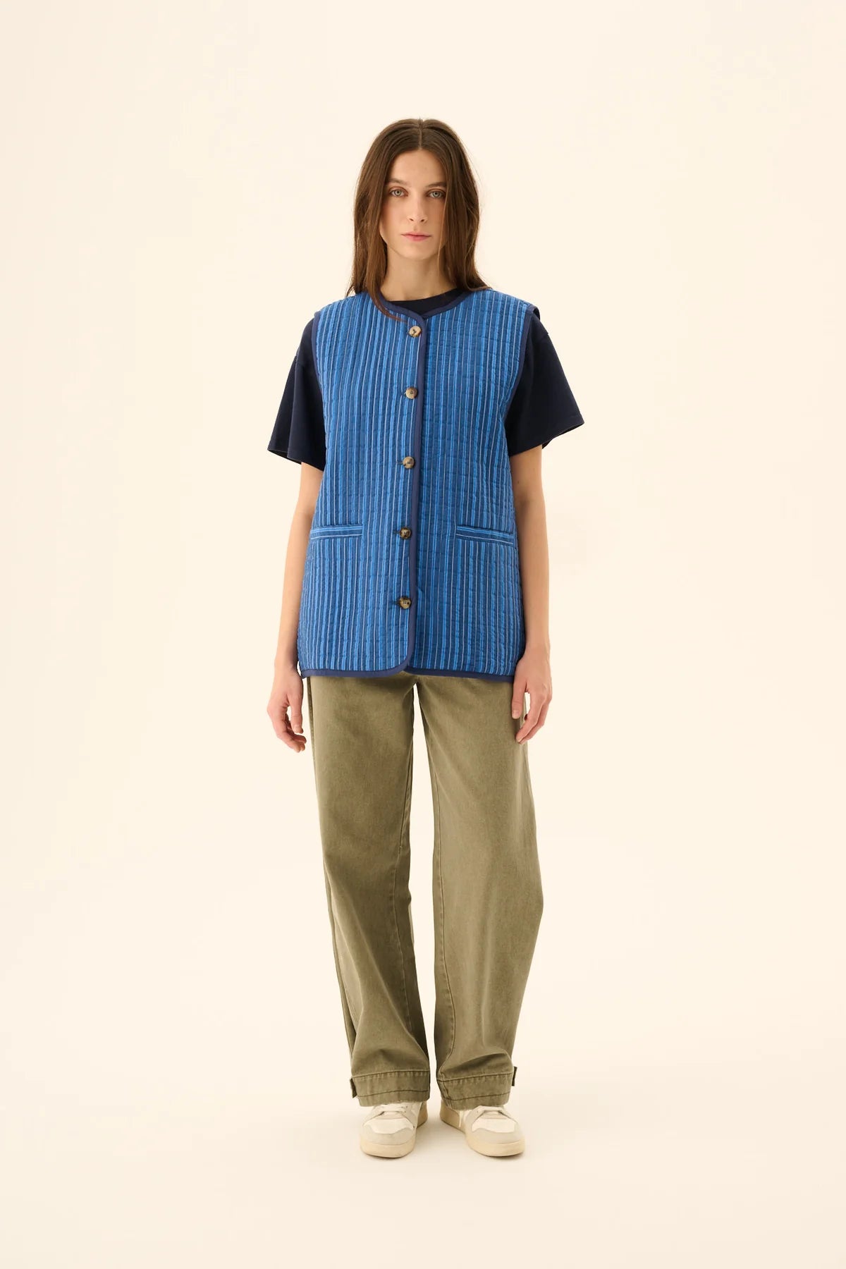 Cady padded stripe vest