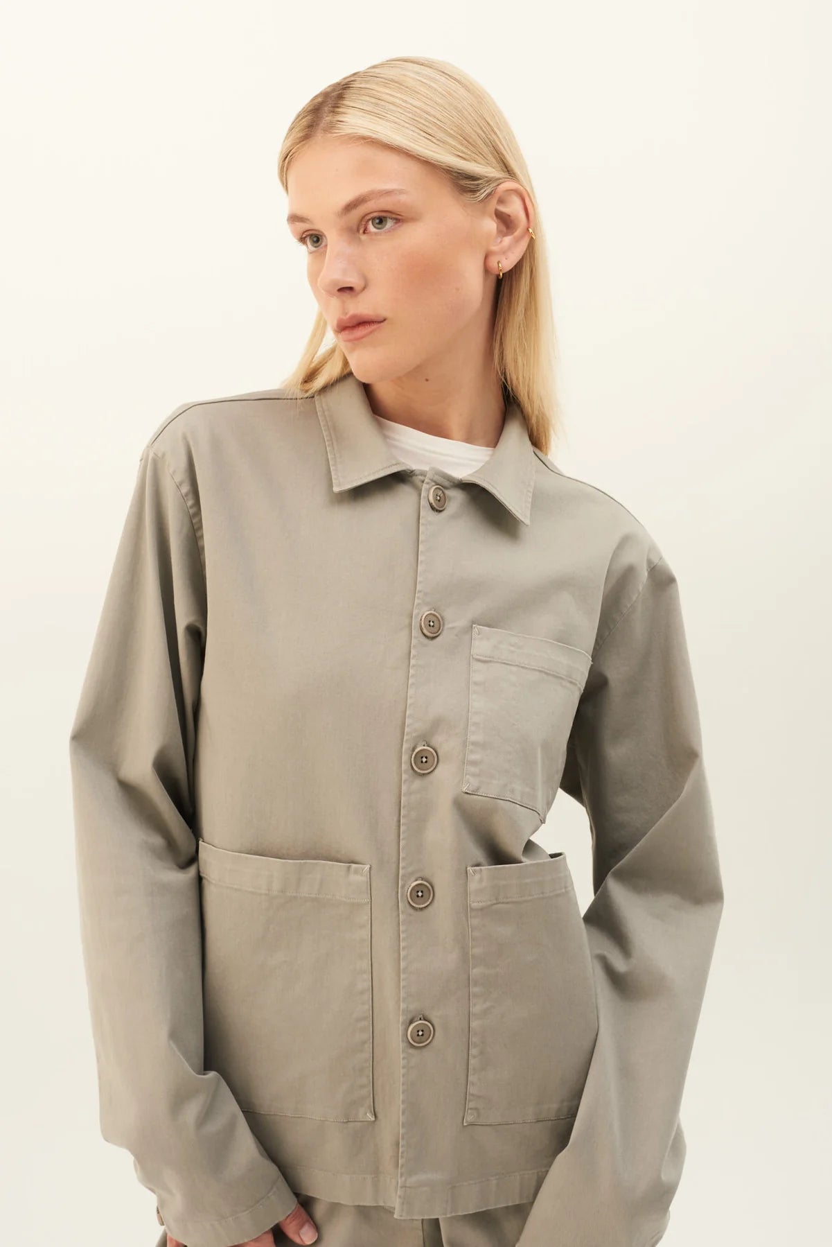 Cameron garment dyed twill jacket - Elephant grey