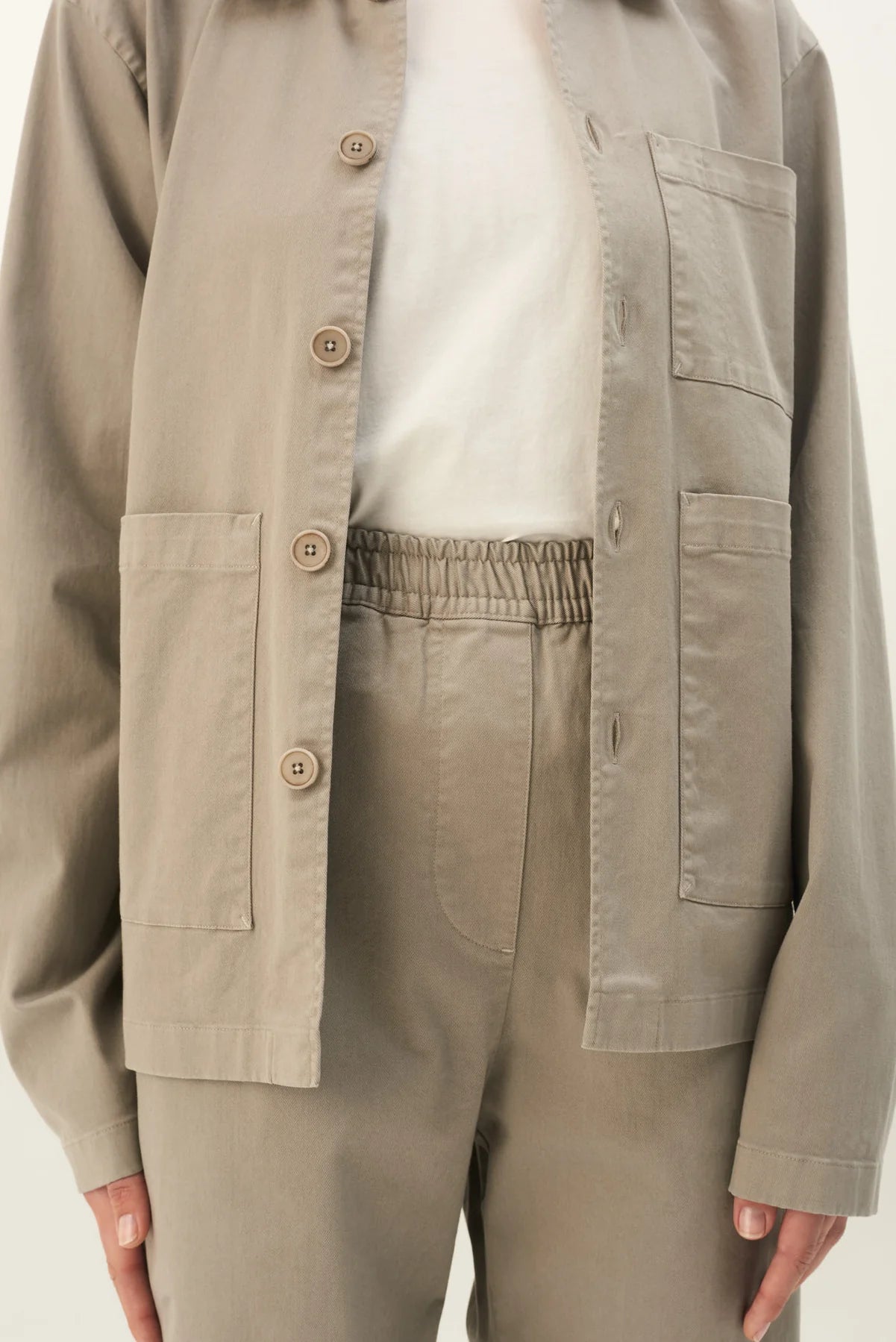 Cameron garment dyed twill jacket - Elephant grey