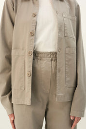 Cameron garment dyed twill jacket - Elephant grey