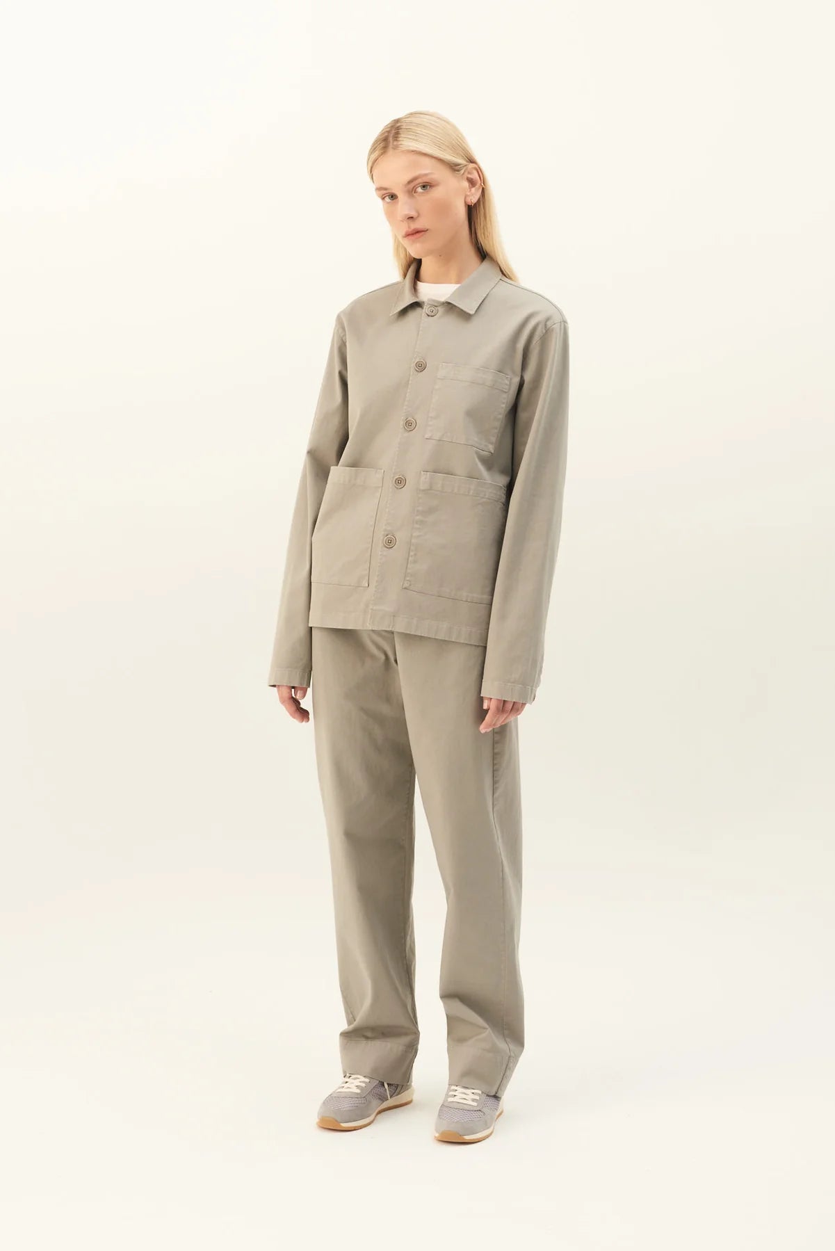 Cameron garment dyed twill jacket - Elephant grey