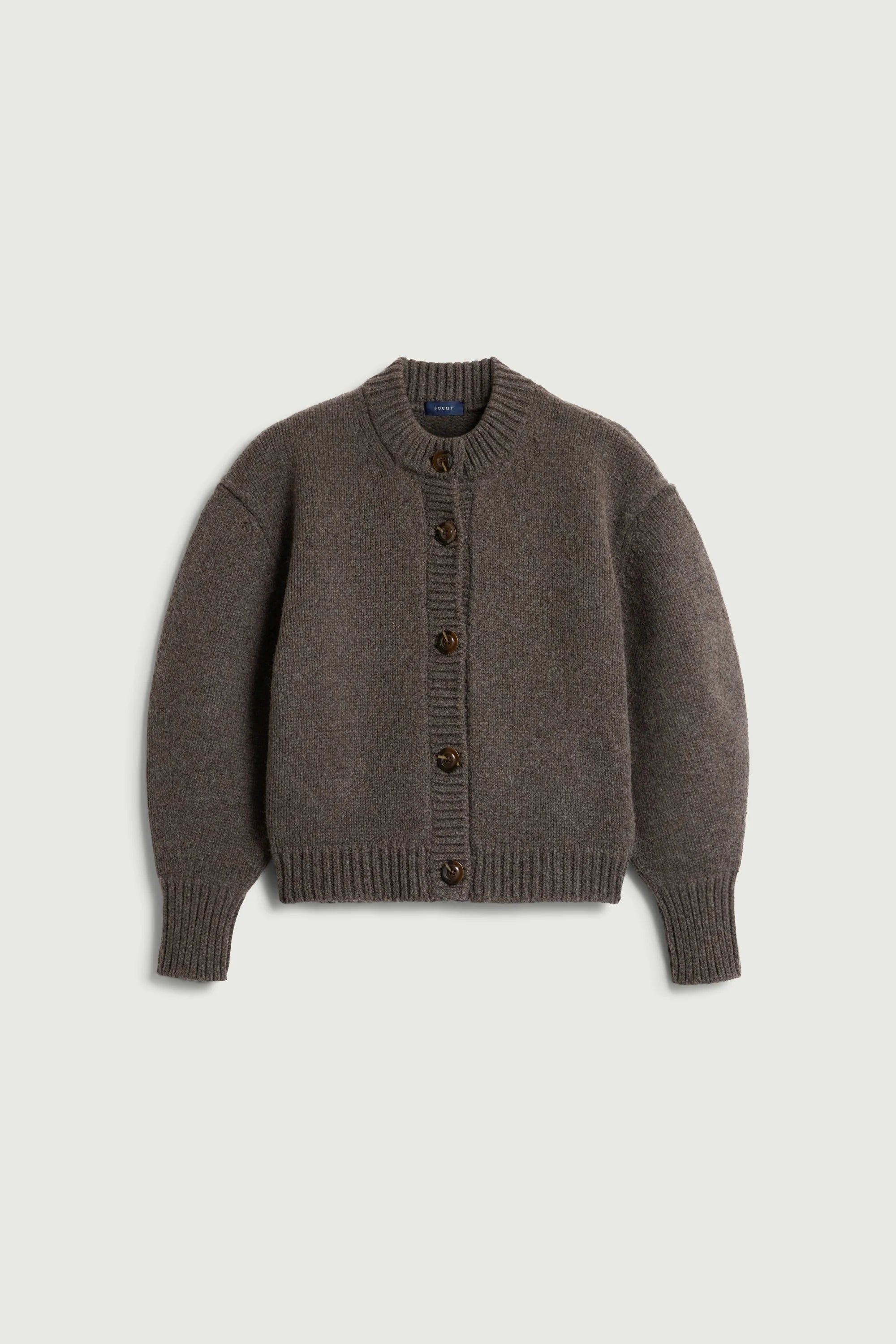 Leonard boxy cardigan - Marron glaze