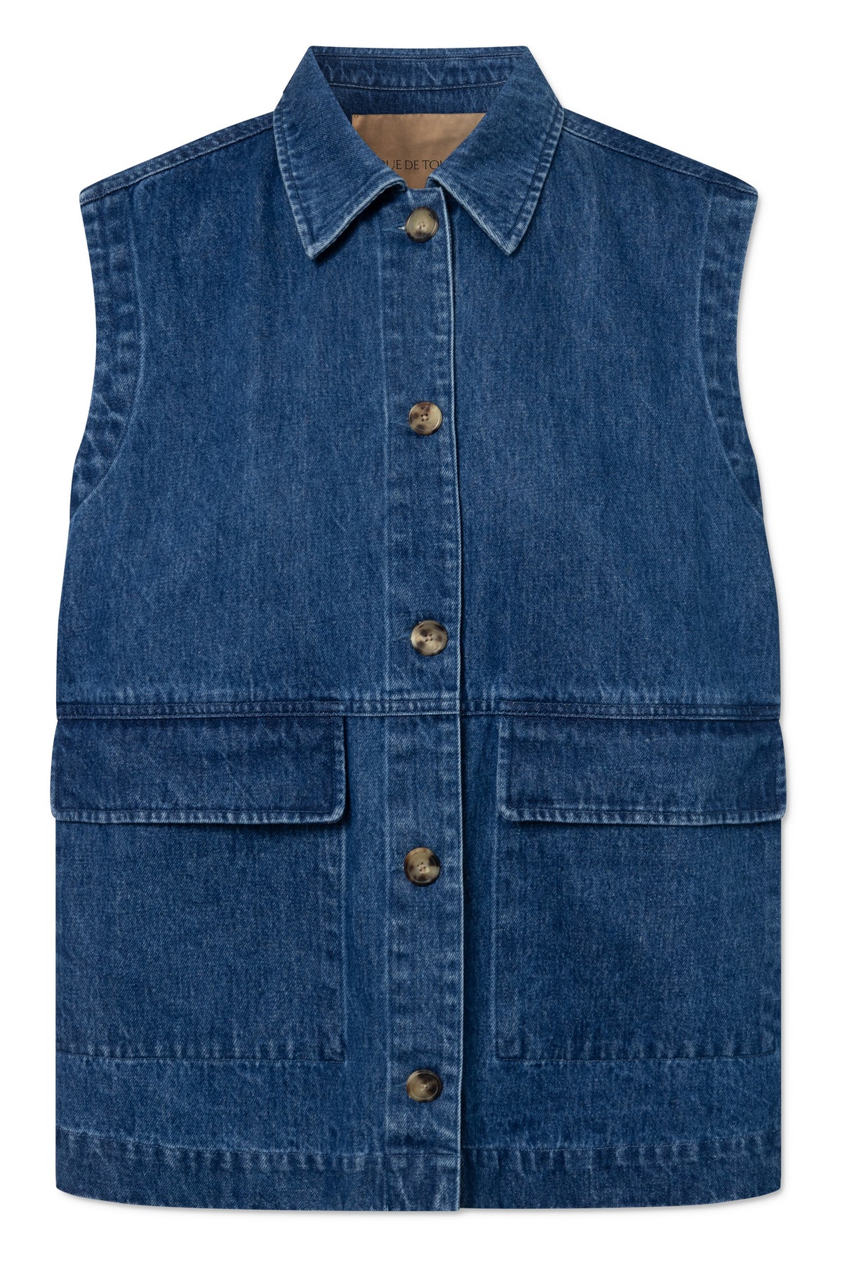 Cassa heavy denim vest - washed indigo