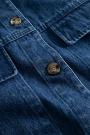 Cassa heavy denim vest - washed indigo