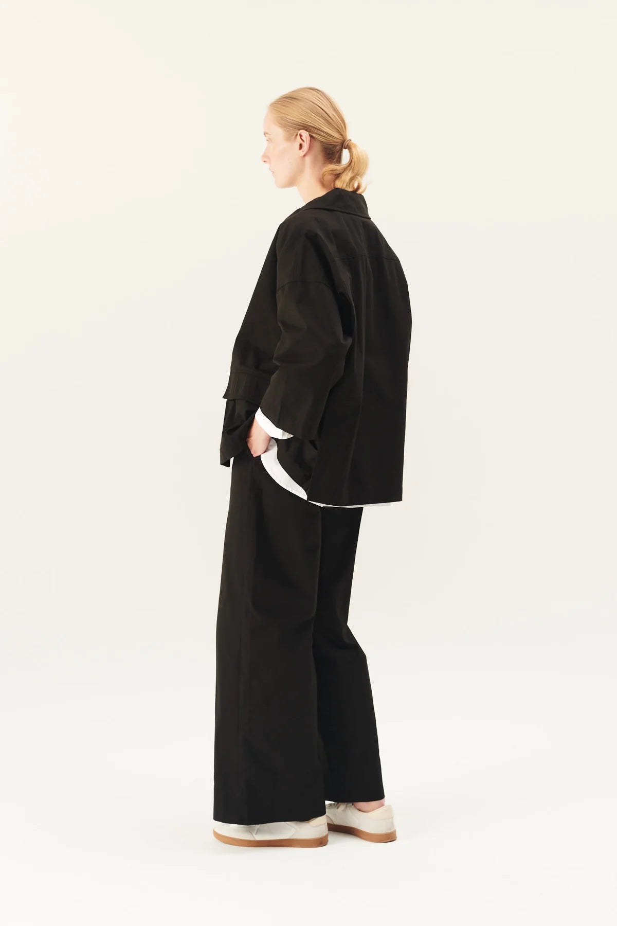 Cassy cotton twill jacket - black