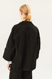 Cassy cotton twill jacket - black
