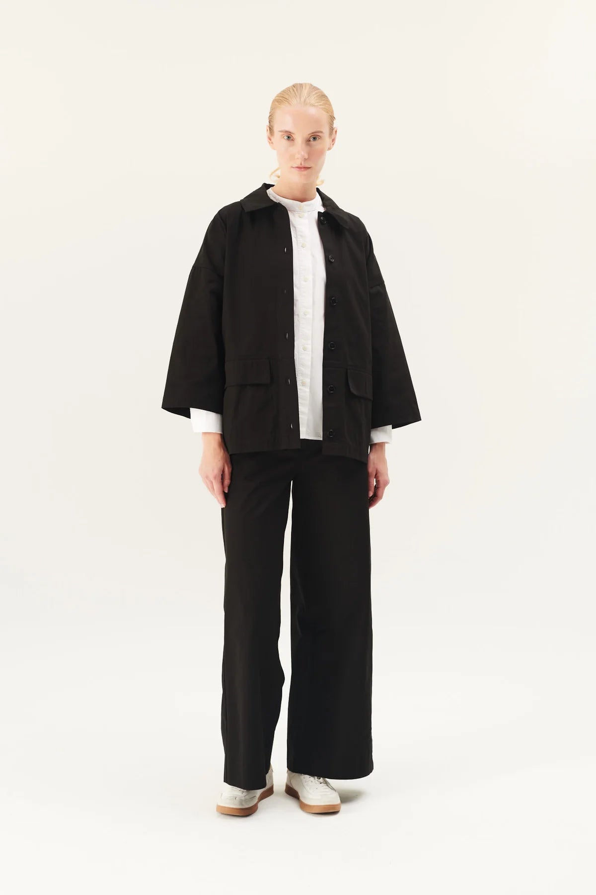 Cassy cotton twill jacket - black