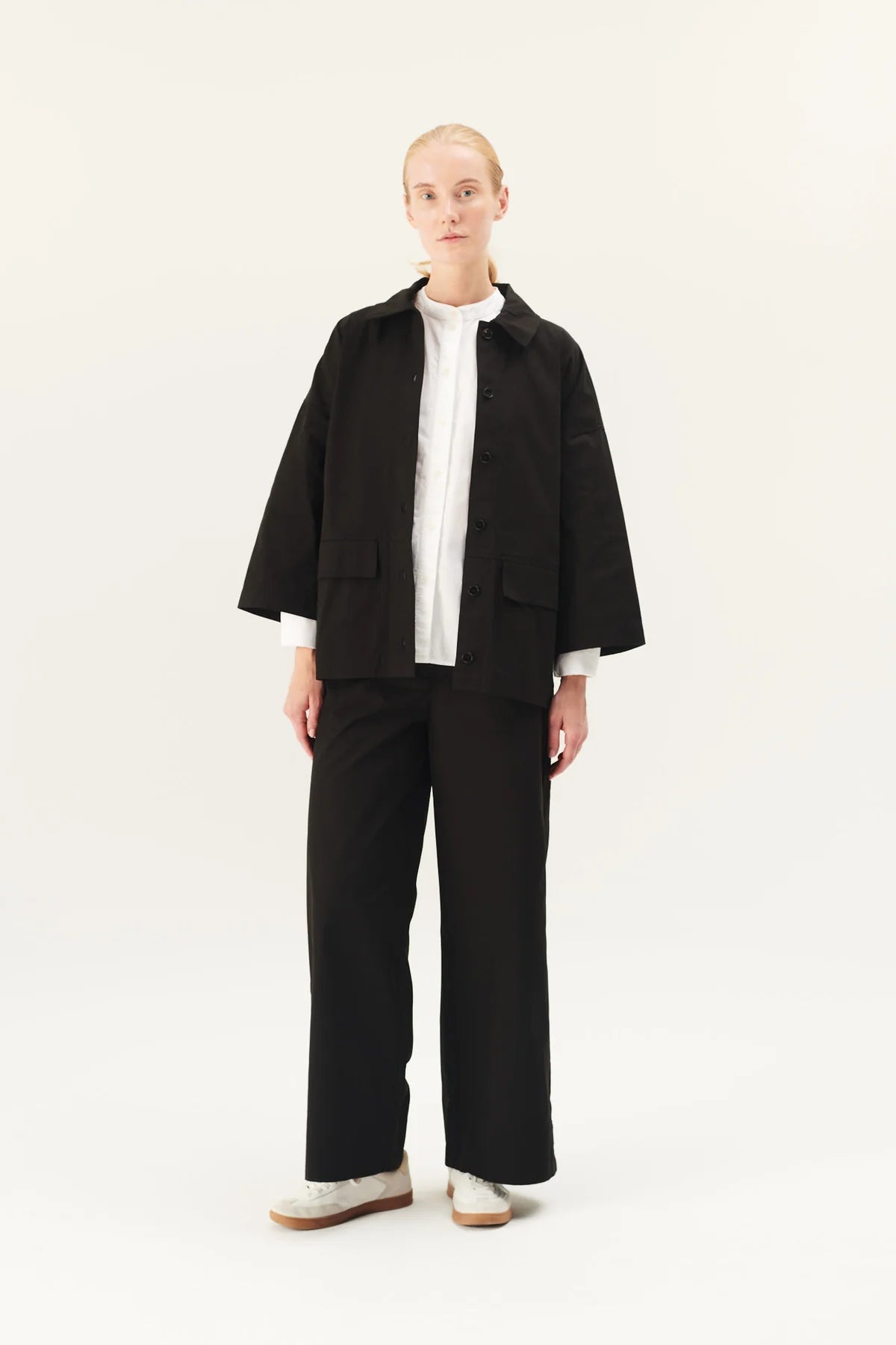 Cassy cotton twill jacket - black