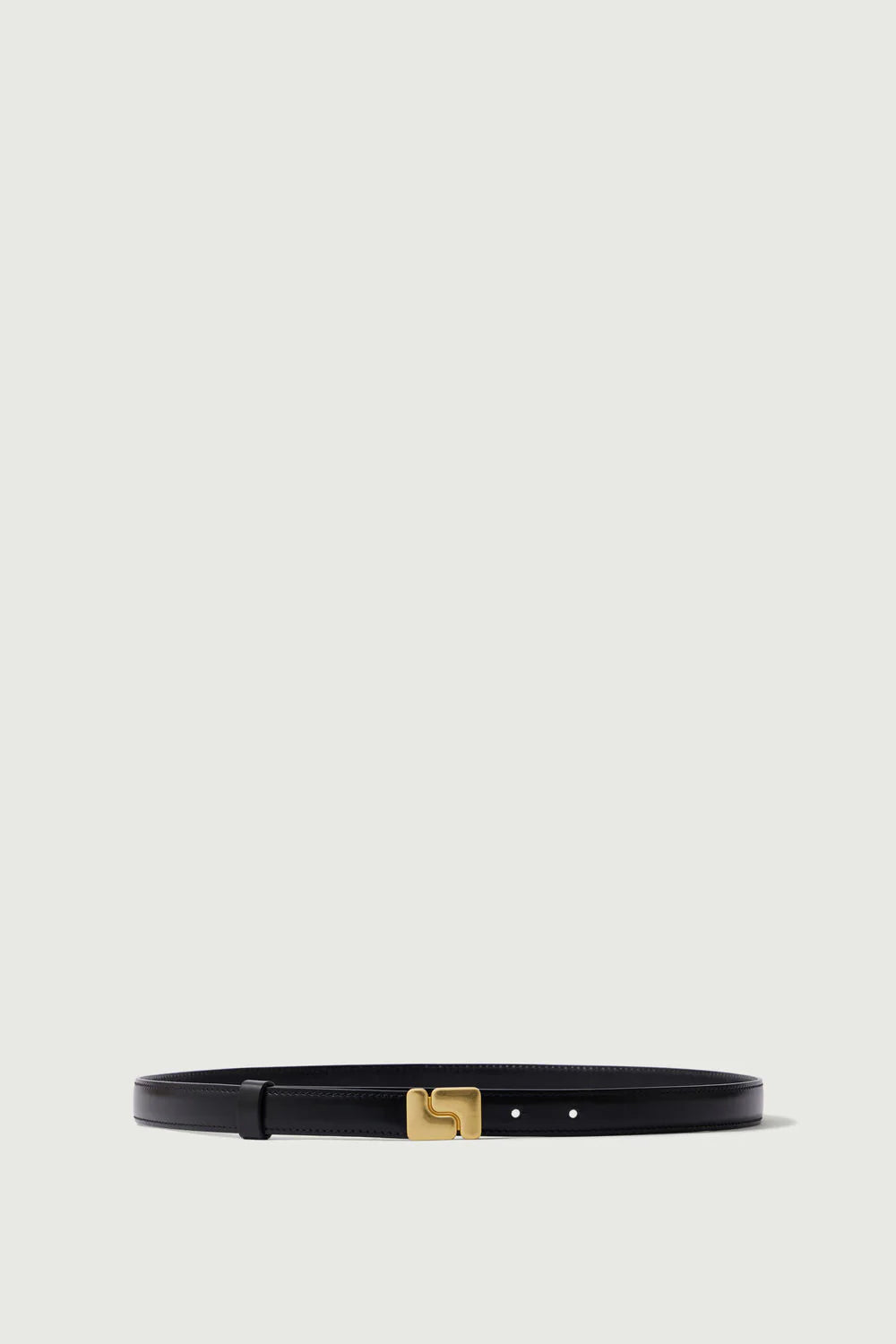 Ninon mini belt in glazed leather - black