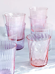 Concave glas, æske med 2 - swirl, rose
