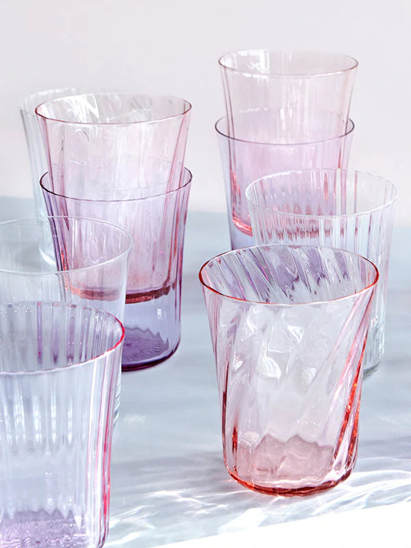 Concave glas, æske med 2 - swirl, rose